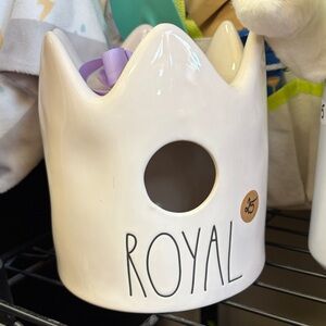Rae Dunn White Crown Decor Birdhouse